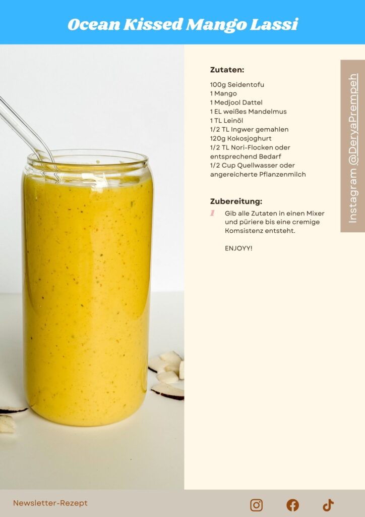 Rezeptkarte Ocean Kissed Mango Lassi von Derya Prempeh