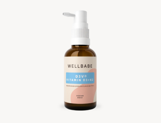 Wellbabe Vitamin D3 K2 Tropfen, veganes D3V aus Flechten