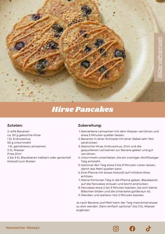 Rezeptkarte Hirse Pancakes von Derya Prempeh