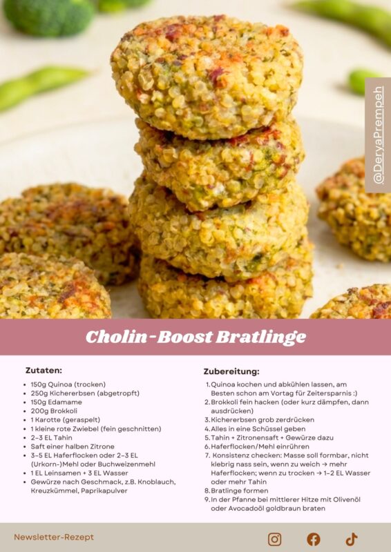 Rezeptkarte Cholin-Boost Bratlinge von Derya Prempeh