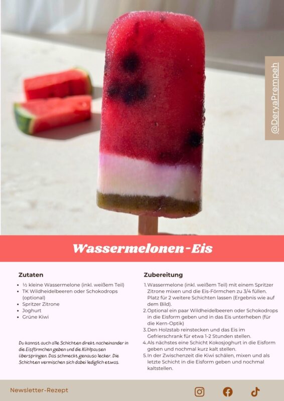 Rezeptkarte Wassermelonen-Eis von Derya Prempeh